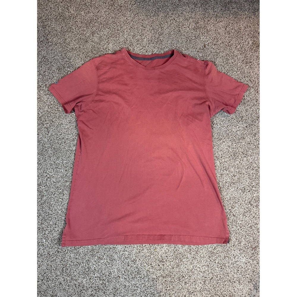 Kuhl Mens Crew Neck Short Sleeve T-Shirt Solid Red Orange Athletic Top Size L